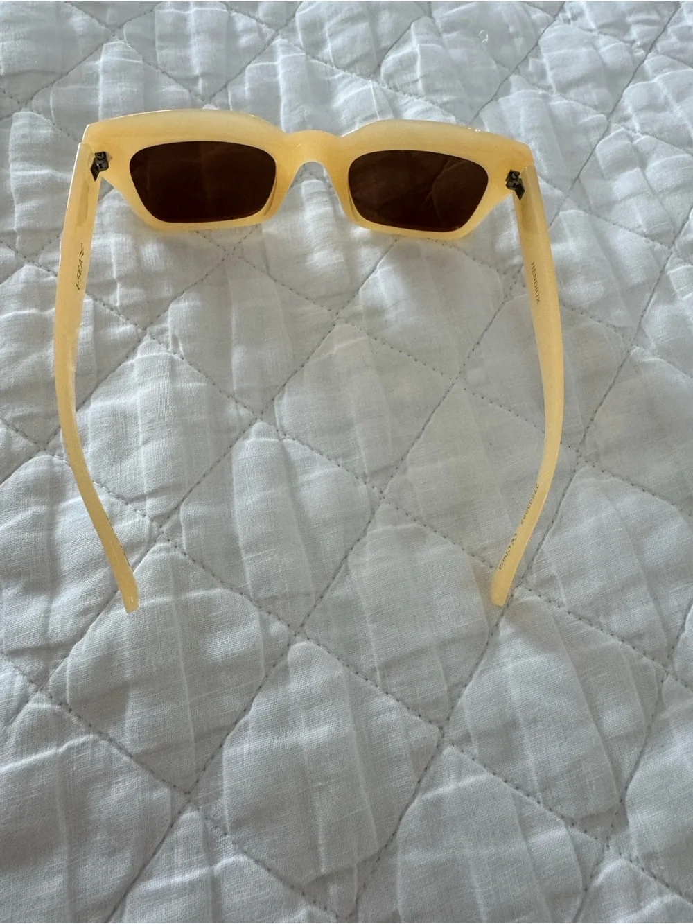 I-Sea Hendrix Yellow Rectangular Sunglasses